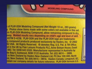 Play Doh warning Play Doh warning
