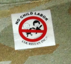 No child labor pictorial announcement.