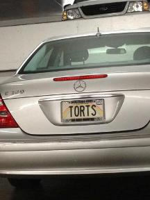 torts license plate