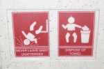 Diaper station pictorial warning
